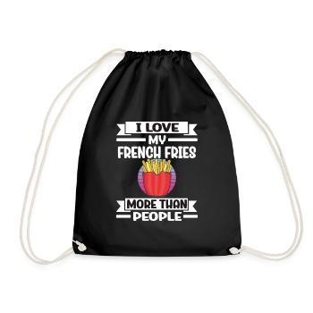 Frites amusantes Frites drôles - Sac de sport léger - noir - Devant