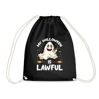 Lawyer Halloween Pumpkin - Drawstring Bag - black - Front