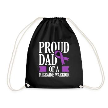 Proud father of a migraine warrior chronic - Drawstring Bag - black - Front