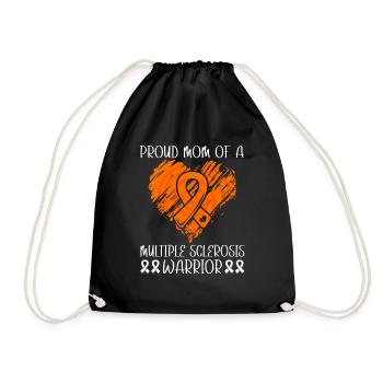 Proud mother of a multiple sclerosis warrior - Drawstring Bag - black - Front