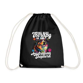 Australian Shepherd Pop Art & Dog Lover & Splash - Drawstring Bag - black - Front