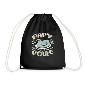 Papy Poule Humour Cadeau Fête Des Grands Pères - Sac de sport léger - noir - Devant