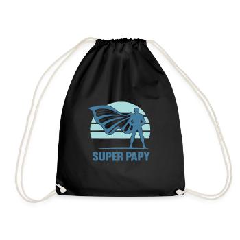 Super Papy Meilleur Grand Père Cadeau Papi Vintage - Sac de sport léger - noir - Devant