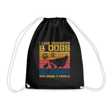 Chicken Dogs Farmer Farmer Dog Agriculture - Drawstring Bag - black - Front