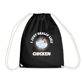 Lustiger Hühner Spruch Huhn - Turnbeutel - Schwarz - Vorne