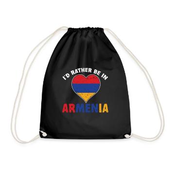 Armenische Flagge Armenien - Turnbeutel - Schwarz - Vorne