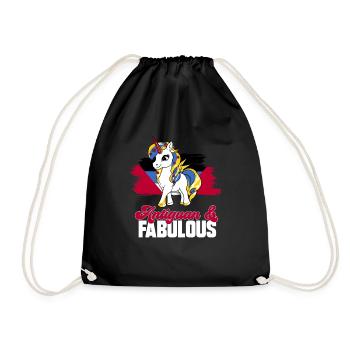 Antigua and Barbuda flag - Drawstring Bag - black - Front