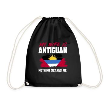 Antigua and Barbuda flag - Drawstring Bag - black - Front