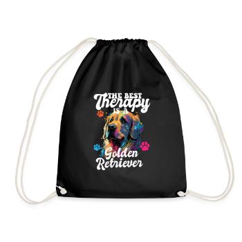 The Best Therapy Is A Golden Retriever Dog Mom - Turnbeutel - Schwarz - Vorne