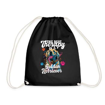 The Best Therapy Is A Golden Retriever Dog Mom - Turnbeutel - Schwarz - Vorne
