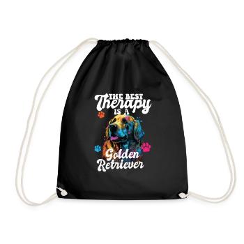 The Best Therapy Is A Golden Retriever Dog Mom - Turnbeutel - Schwarz - Vorne