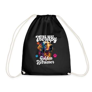 The Best Therapy Is A Golden Retriever Dog Mom - Turnbeutel - Schwarz - Vorne