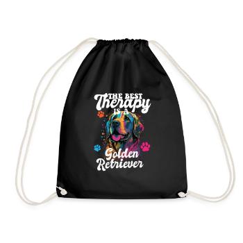 The Best Therapy Is A Golden Retriever Dog Mom - Turnbeutel - Schwarz - Vorne