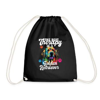 The Best Therapy Is A Golden Retriever Dog Mom - Turnbeutel - Schwarz - Vorne