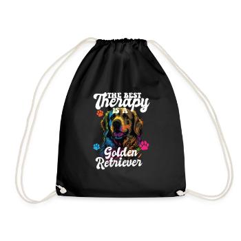 The Best Therapy Is A Golden Retriever Dog Mom - Turnbeutel - Schwarz - Vorne
