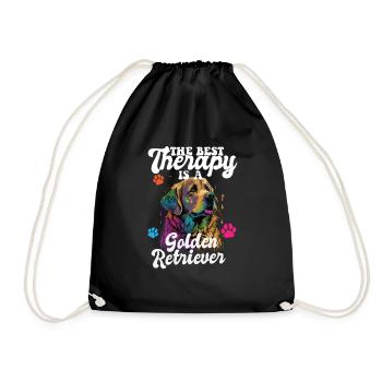 The Best Therapy Is A Golden Retriever Dog Mom - Turnbeutel - Schwarz - Vorne