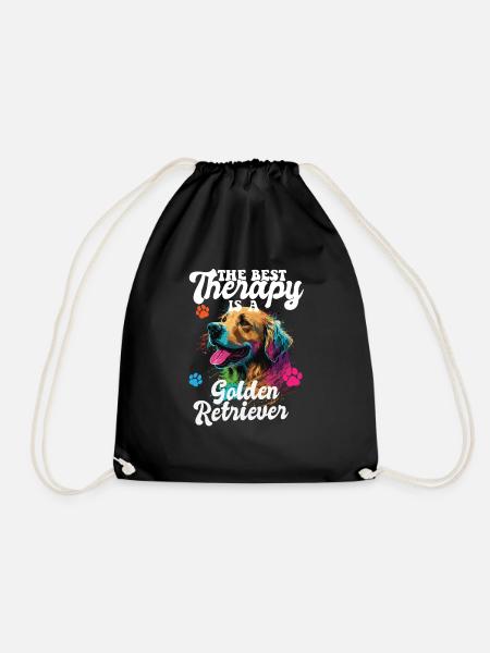 The Best Therapy Is A Golden Retriever Dog Mom - Turnbeutel - Schwarz