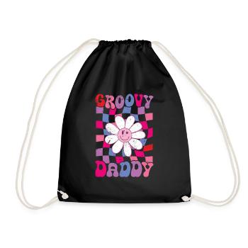 Retro Groovy Daddy Matching Family Birthday Party - Sac de sport léger - noir - Devant