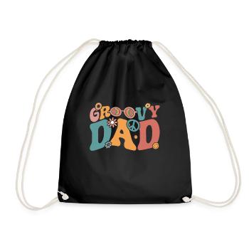 Retro Groovy Daddy Matching Family Birthday Party - Turnbeutel - Schwarz - Vorne