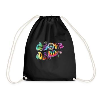 Retro Groovy Daddy Matching Family Birthday Party - Sac de sport léger - noir - Devant
