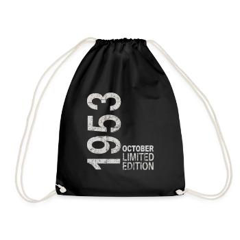 Since 1953 Year 1953 Retro Vintage October 1953 - Drawstring Bag - black - Front