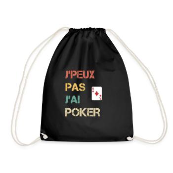 Ich kann nicht ich Poker Geschenk Spieler - Turnbeutel - Schwarz - Vorne