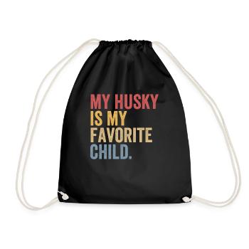 Amoureux des chiens husky - Sac de sport léger - noir - Devant