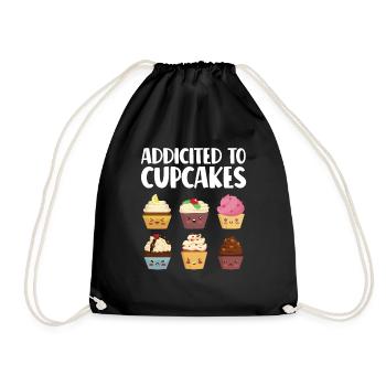 Pastry Chef Baker Baking Funny Cupcakes - Drawstring Bag - black - Front