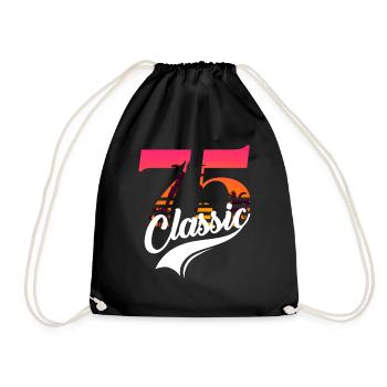 Vintage 1975-75th Anniversary - Drawstring Bag - black - Front