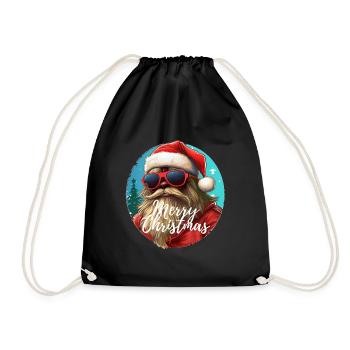 Merry Christmas,Santa Claus Nikolaus - Turnbeutel - Schwarz - Vorne
