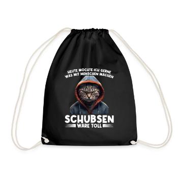Gerne was mit Menschen machen schubsen wäre toll - Turnbeutel - Schwarz - Vorne