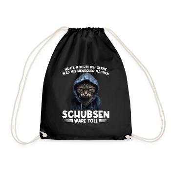 Gerne was mit Menschen machen schubsen wäre toll - Turnbeutel - Schwarz - Vorne