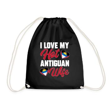 Antigua and Barbuda flag - Drawstring Bag - black - Front