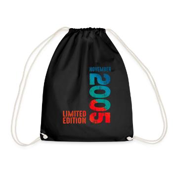 Since November 2005 Year 2005 Retro Vintage 2005 - Drawstring Bag - black - Front