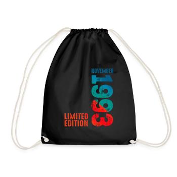 Since November 1993 Year 1993 Retro Vintage 1993 - Drawstring Bag - black - Front