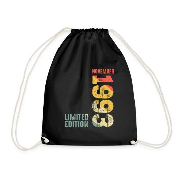 Since November 1993 Year 1993 Retro 1993 Vintage - Drawstring Bag - black - Front
