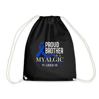 Proud brother of a myalgic - Drawstring Bag - black - Front