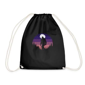 Bigfoot Randonnée Forêt Lune Nuit Ciel Sasquatch - Sac de sport léger - noir - Devant