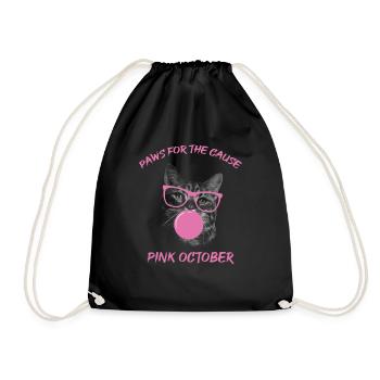 Pfoten für den guten Zweck: Rosa Oktober - Turnbeutel - Schwarz - Vorne