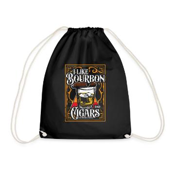 Bourbon Cigars Whisky Cigars Lounge Lovers - Drawstring Bag - black - Front
