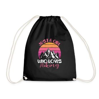 Just A Girl Who Loves Hiking Funny Hiker - Turnbeutel - Schwarz - Vorne