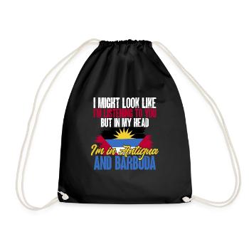 Flag of Antigua and Barbuda - Drawstring Bag - black - Front