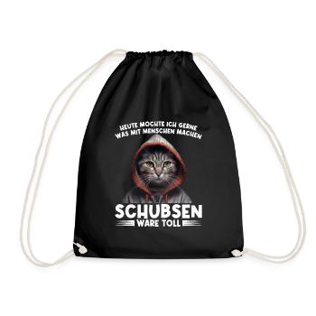 Gerne was mit Menschen machen schubsen wäre toll - Turnbeutel - Schwarz - Vorne