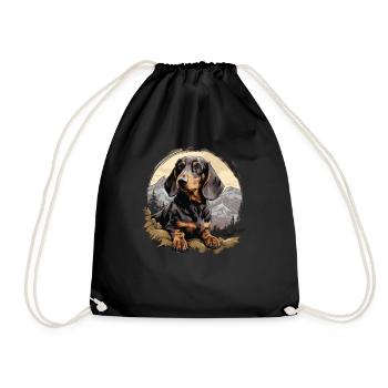 Alpine Badger Hound - Drawstring Bag - black - Front
