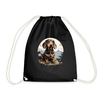 Alpine Badger Hound - Drawstring Bag - black - Front