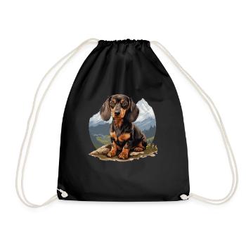 Alpine Badger Hound - Drawstring Bag - black - Front