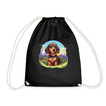 Alpine Badger Hound - Drawstring Bag - black - Front