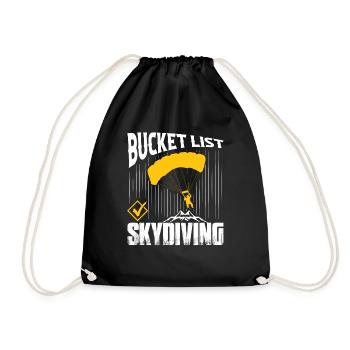 Bucket List: Skydiving Skydiver Parachute - Turnbeutel - Schwarz - Vorne