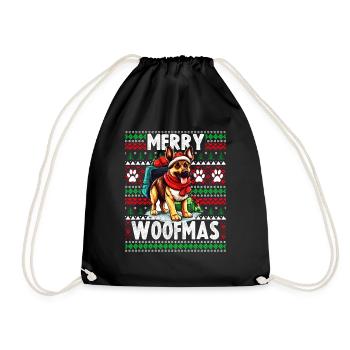 Noël amoureux des chiens - Pull de Noël moche Germa - Sac de sport léger - noir - Devant