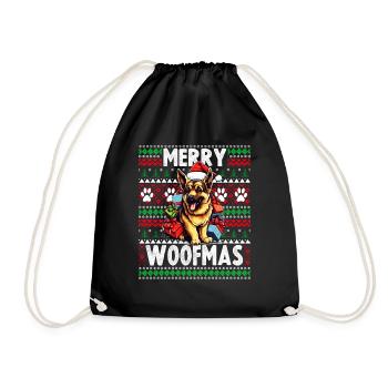 Pull de Noël moche Berger Allemand - Chien C - Sac de sport léger - noir - Devant